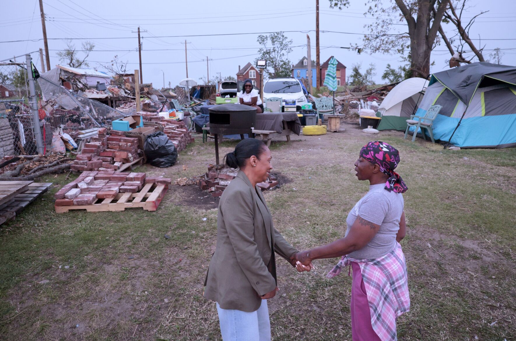 Tornado victims cling to their property, despite the damage